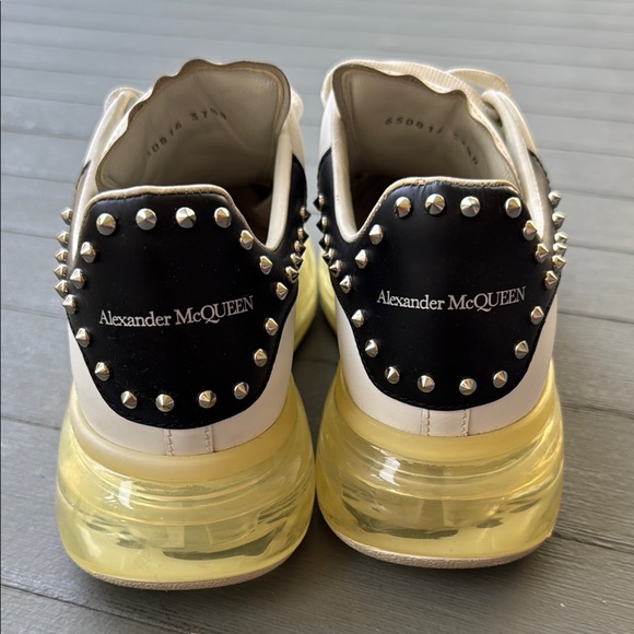 Alexander McQueen White Sneakers with Yellow Sole and Studs - Picture 1 of 9